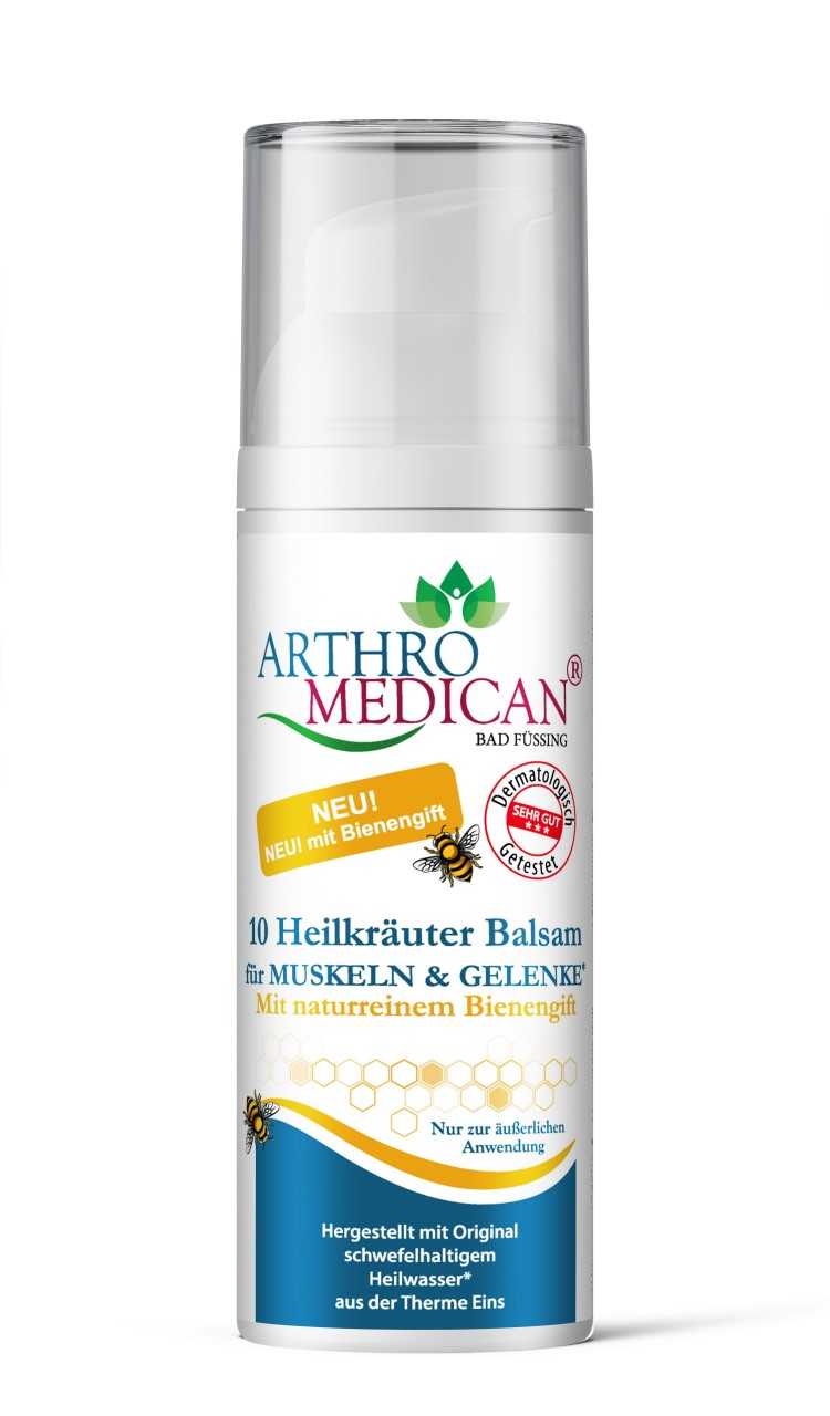 10 Heilkräuter Balsam für Muskeln und Gelenke - mit naturreinem Bienengift